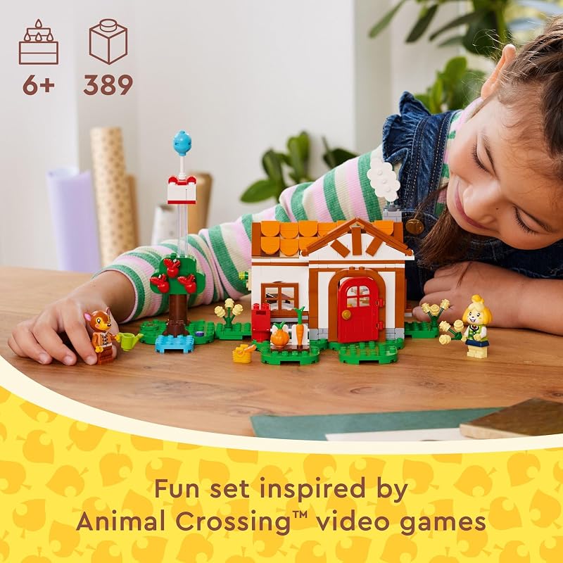 LEGO Animal Crossing Isabelles House Visit Buildable Creative Toy Set for Kids Includes Fauna and More Animal Crossing Toy Figures Video Game Birthday Gift for Girls and Boys Ages 6 and Up 77049