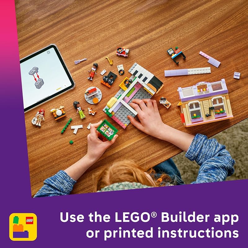 LEGO Friends Music Store Apartment Building Set Interactive Storytelling Playset for Girls Boys Ages 7 Includes Marimba the Corgi Toy Gift Idea for Birthdays and Music Lovers 42653