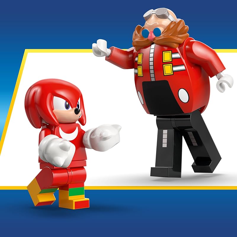 LEGO Sonic the Hedgehog Knuckles vs Dr Eggman Egg Crusher Mech Building Toy Pretend Play Building Blocks W 2 Minifigures for Kids Ages 8 Gift Idea for Boys Girls Any Gaming Fans 77005