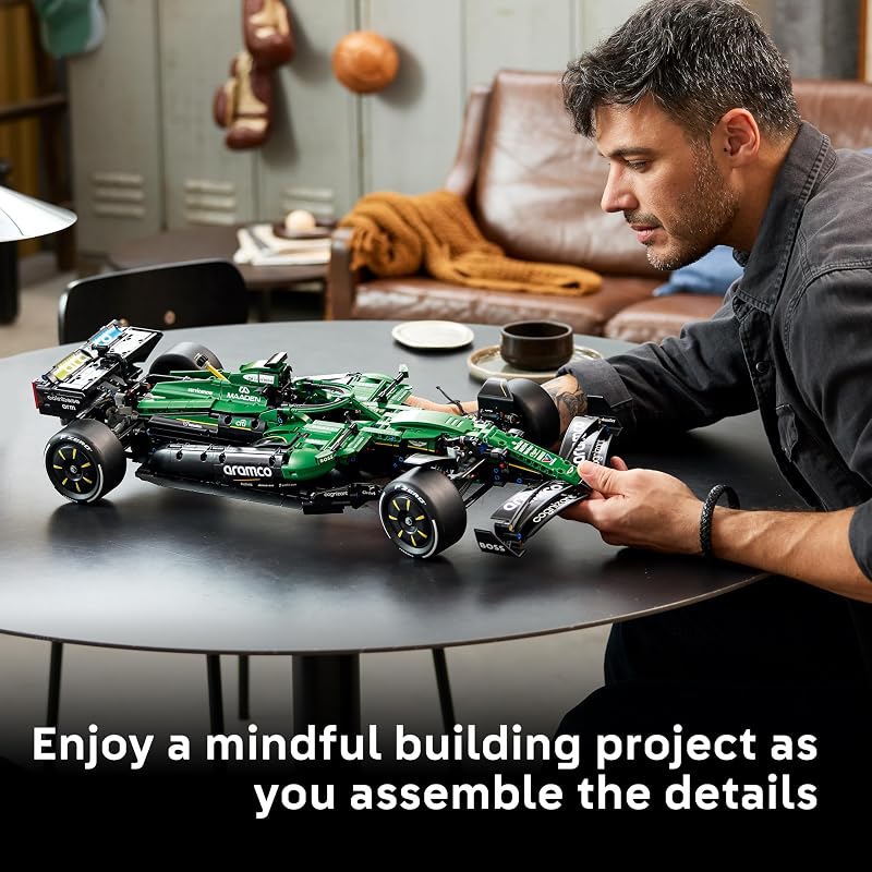 LEGO Technic Aston Martin Aramco AMR25 F1 Car Juego de construcción para adultos mayores de 18 años Kit de modelo de automóvil con características detalladas Decoración de dormitorio o