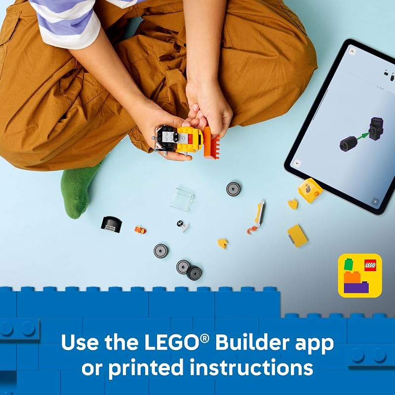 LEGO City Rides Construction Loader Building Toy for Kids Pretend Play Set for Boys Girls Ages 5 Construction Toy W Backhoe Loader Bucket Minifigure Gift Idea for Birthdays 60483