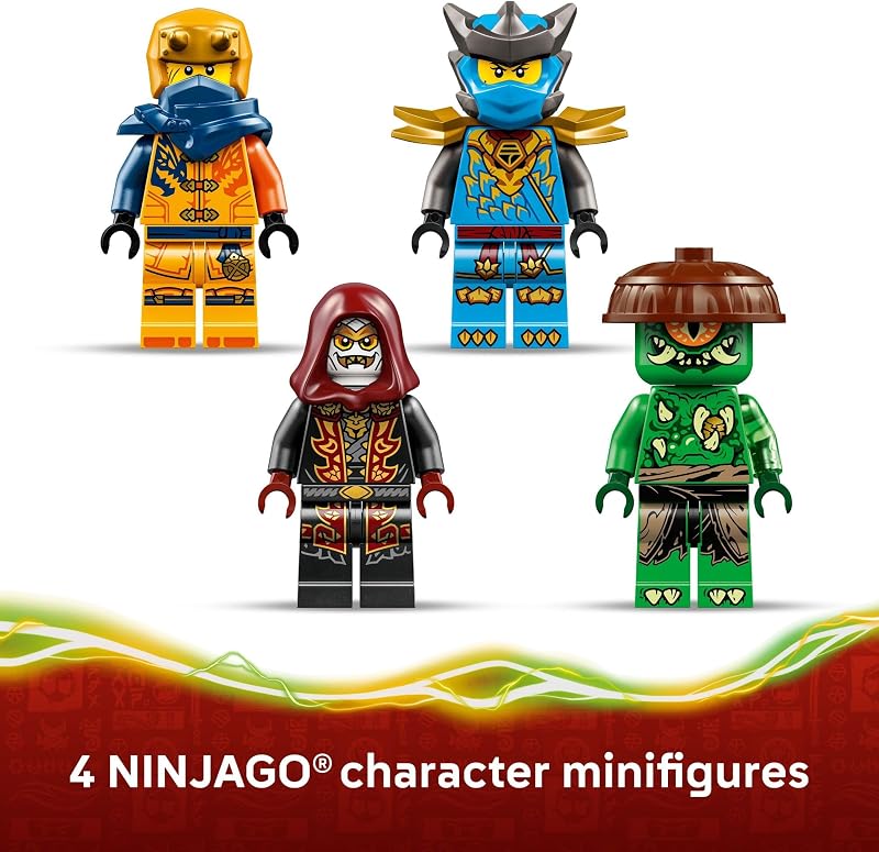 LEGO NINJAGO Ninja Dragon Riyus Battle Building Toy for Boys Girls Ninja Poseable Dragon Toy Playset for Kids Ages 7 Includes 4 Minifigures for Pretend Play Gift Idea for Birthdays 71855