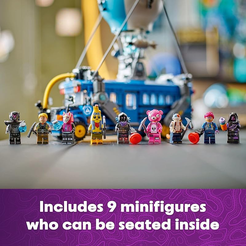 LEGO Fortnite Battle Bus Building Toy Collectible Fortnite Toy for Kids Boys Girls Ages 10 Pretend Play Set with 9 Minifigures from Video Game Gift for Birthdays 77073