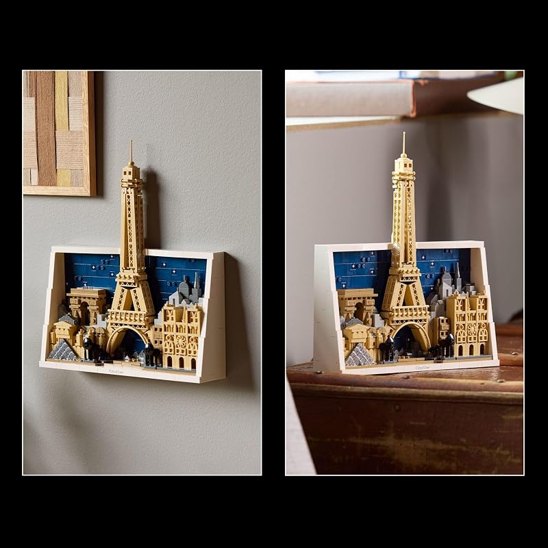 LEGO Architecture Paris City of Love Building Set for Adults Gift for Birthdays Office or Bedroom Decor for Women Men Ages 18 W Frame for Display 21064