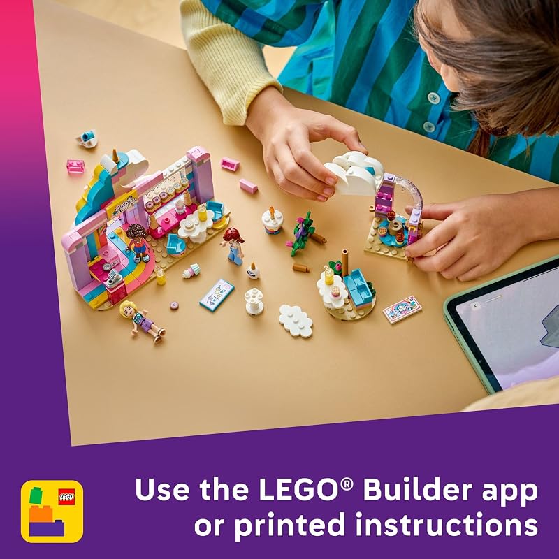 LEGO Friends Unicorn Dream Café Building Toy for Girls Boys Pretend Playset for Kids Ages 6 Gift for Birthdays W Paisley Aliya Iza Minidolls Accessories 42684