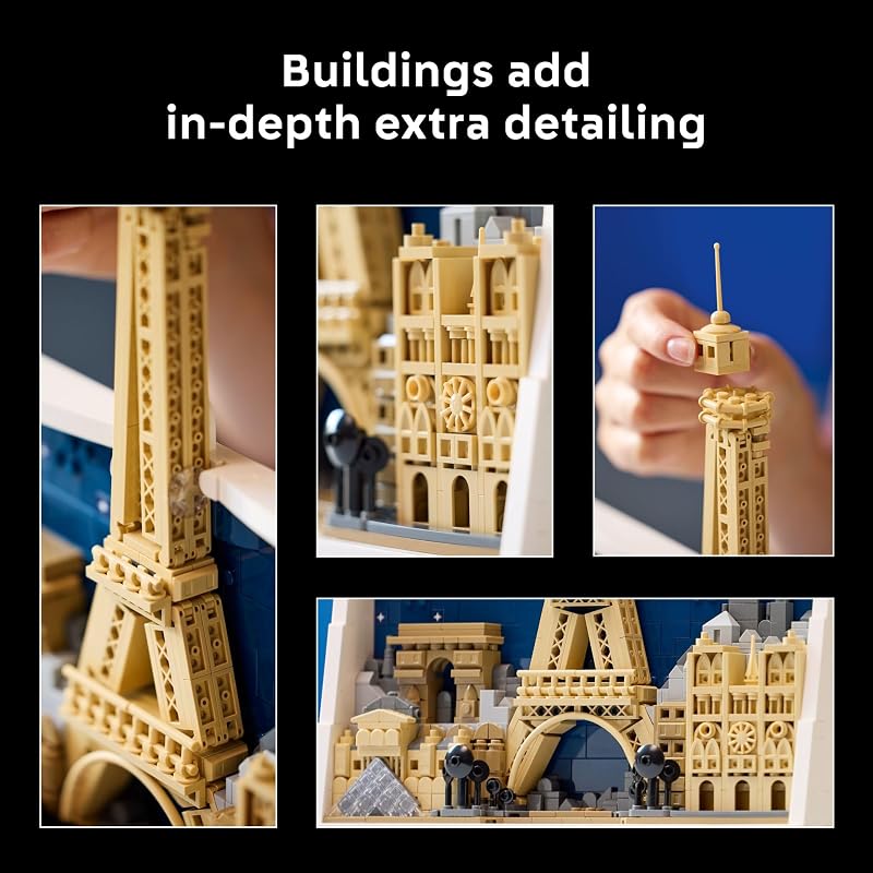 LEGO Architecture Paris City of Love Building Set for Adults Gift for Birthdays Office or Bedroom Decor for Women Men Ages 18 W Frame for Display 21064