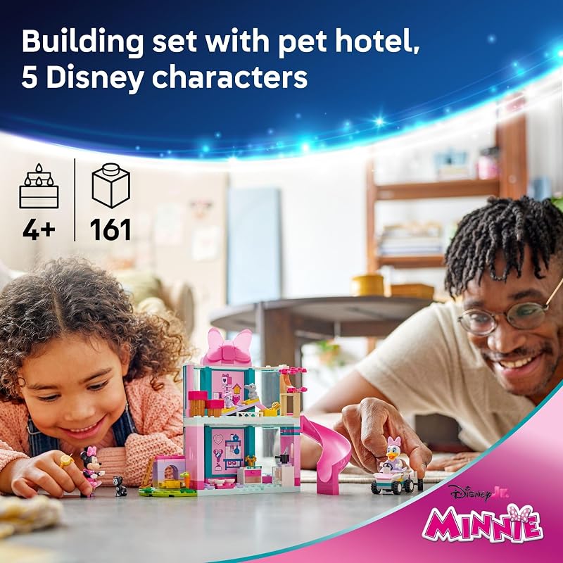 LEGO Disney Minnies Pet Hotel Toddler Toy Minnie Mouse Building Set for Girls and Boys Ages 4 Mickey Mouse Clubhouse Preschool Learning Educational Toy Disney Gift Idea for Birthdays 43274