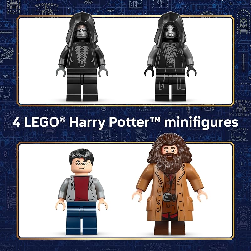 LEGO Harry Potter Hagrid Harrys Privet Drive Escape Building Toy for Boys Girls Pretend Play Set for Kids Ages 8 W Mini Hagrids Motorcycle 4 Minifigures Gift for Birthdays 76459