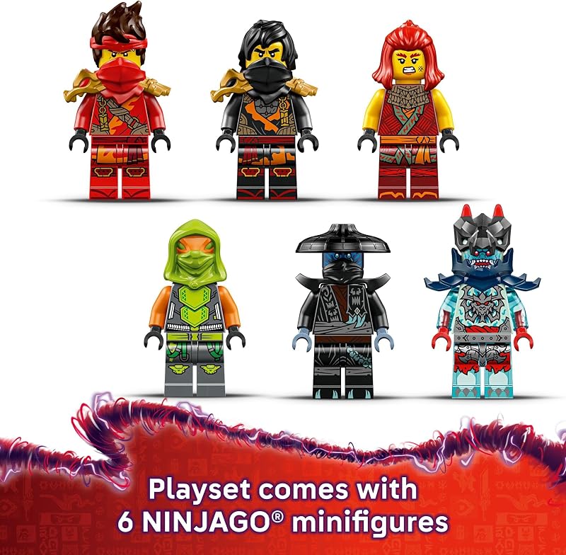 LEGO NINJAGO Ninja Combat Vehicle 3 in 1 Building Toy Dragons Rising Play Set for Boys Girls Ages 8 Model Building Kit for Kids W 6 Ninja Toy Minifigures Gift Idea for Birthdays 71844