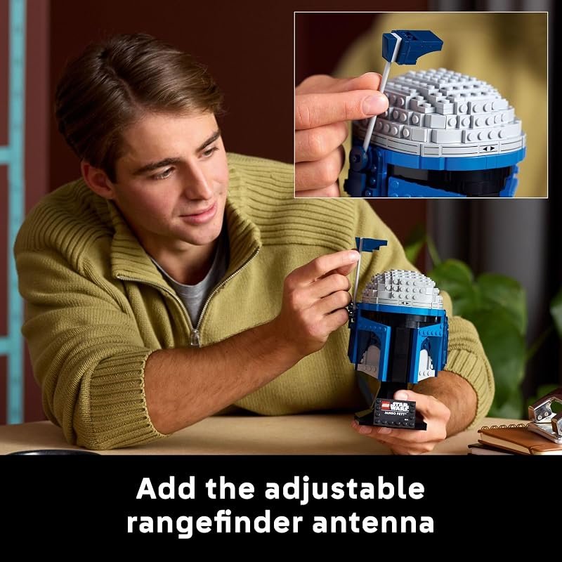 LEGO Star Wars Jango Fett Helmet DIY Model Kit for Adults 18 Collectible Building Set Room Decor Idea for Attack of The Clones Fans Gift for Birthdays 75408