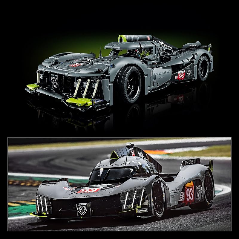 LEGO Technic Peugeot 9X8 24H Le Mans Hybrid Hypercar 42156 Collectible Race Car Building Kit for Adults and Teens 1