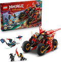 LEGO NINJAGO Ninja Combat Vehicle 3 in 1 Building Toy Dragons Rising Play Set for Boys Girls Ages 8 Model Building Kit for Kids W 6 Ninja Toy Minifigures Gift Idea for Birthdays 71844