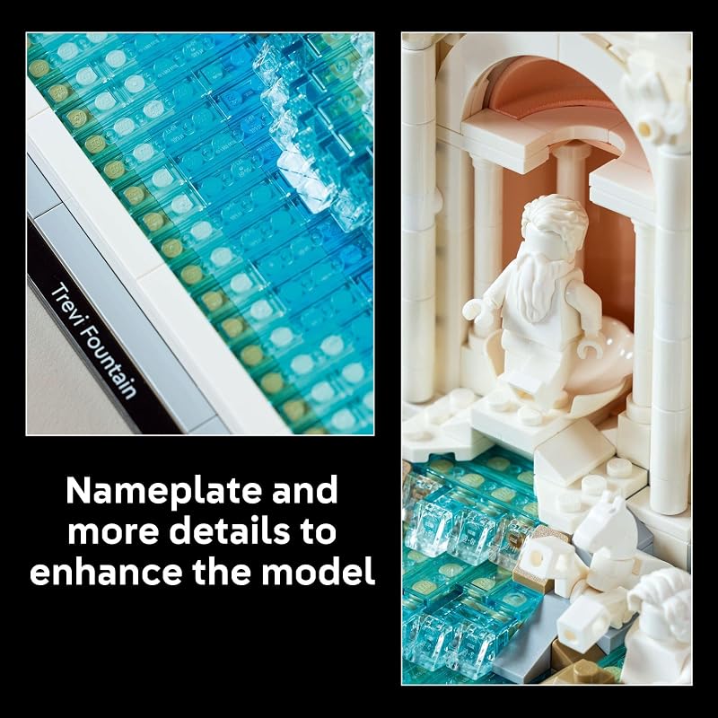 LEGO Architecture Trevi Fountain Building Set Collectible Model of Italian Landmark for Display for Adults 18 Gift for Women Men 21062