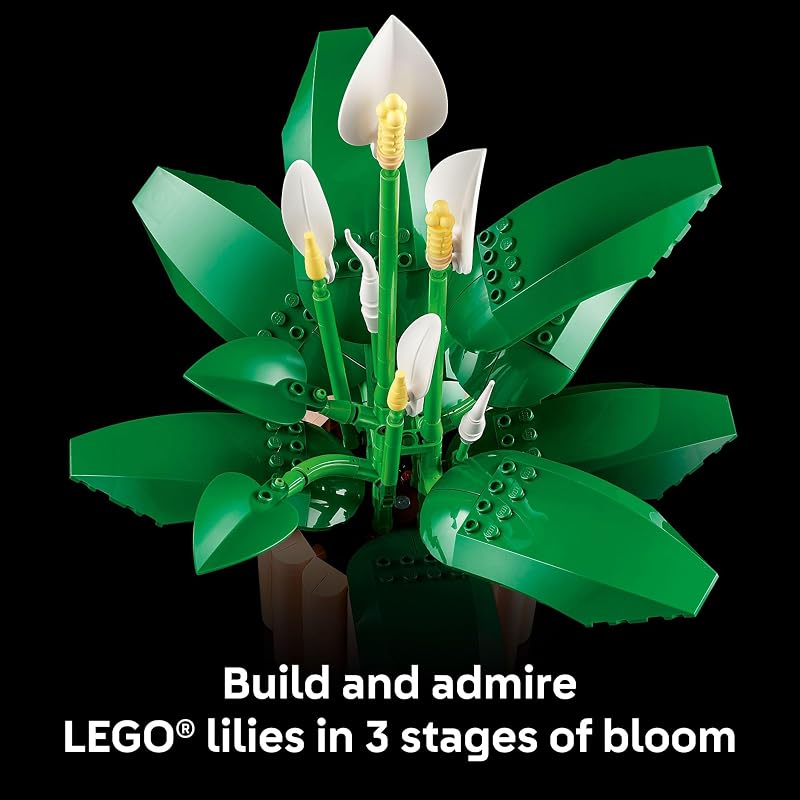 LEGO Botanicals Peace Lily Flower Building Set for Adults Gifts for Birthdays DIY Bedroom Book Shelf Office Decor for Women Men Ages 18 Artificial Flowers Crafting Kit 11504