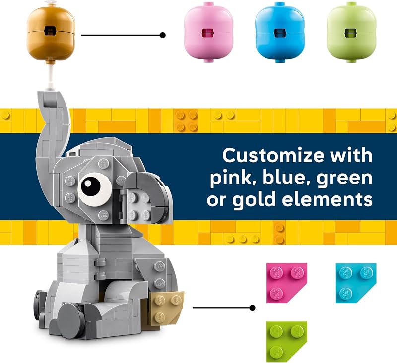 LEGO Baby Elephant in the Sky Building Set for Adults Ages 18 Nursery Decor for New Parents Gift for Baby Showers for a Boy or Girl 40814