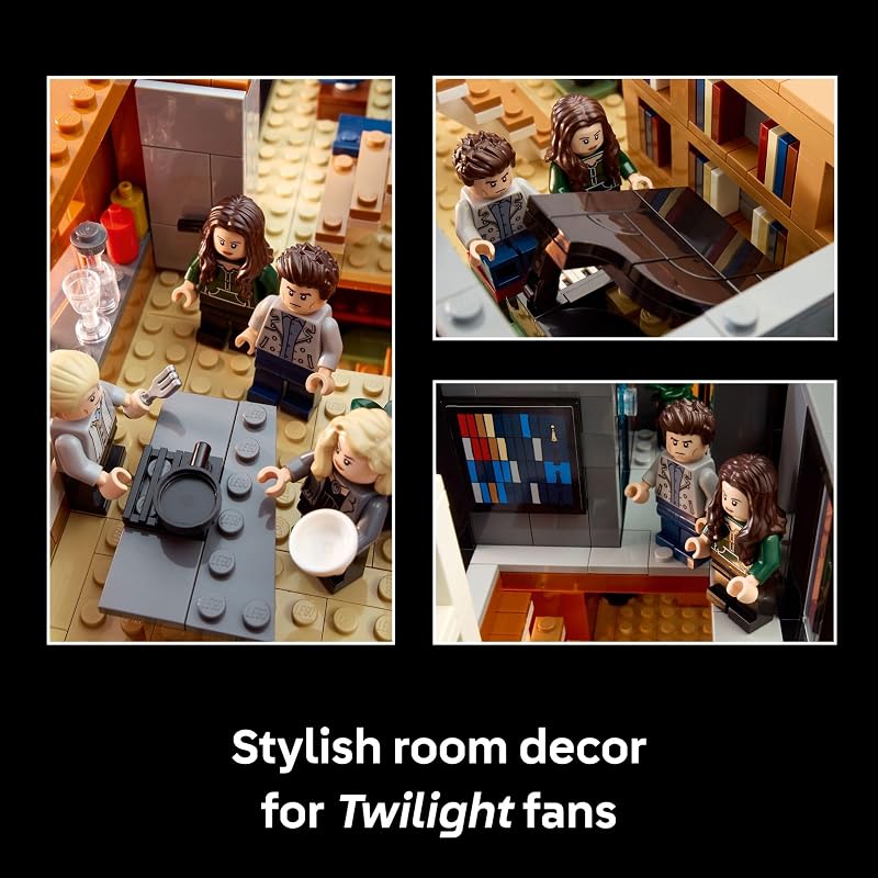 LEGO Ideas Twilight The Cullen House Collectible Set for Adults 18 DIY Fantasy Craft for Book Lovers Edward Bella Jacob 4 More Minifigures Gift Idea for Fans of the Movies 21354