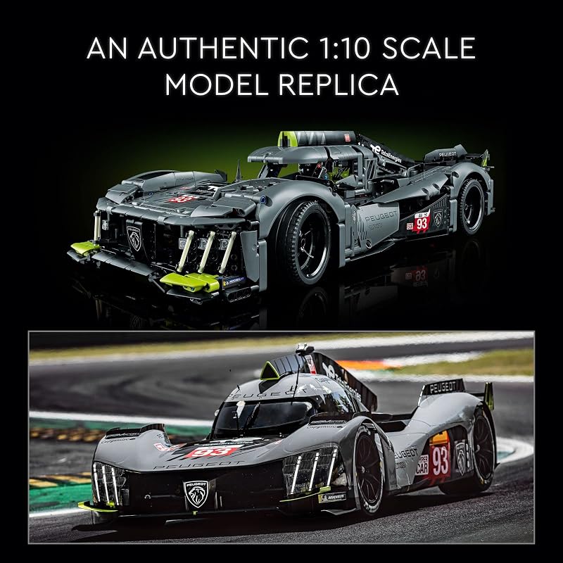 LEGO Technic Peugeot 9X8 24H Le Mans Hybrid Hypercar 42156 Collectible Race Car Building Kit for Adults and Teens 1