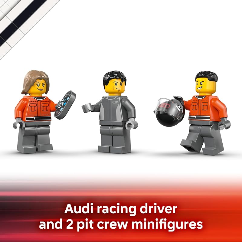 LEGO City F1 Display Truck with Audi F1 Race Car Building Toy for Boys Girls Ages 7 F1 Car Toy for Pretend Play Gift for Birthdays 60493