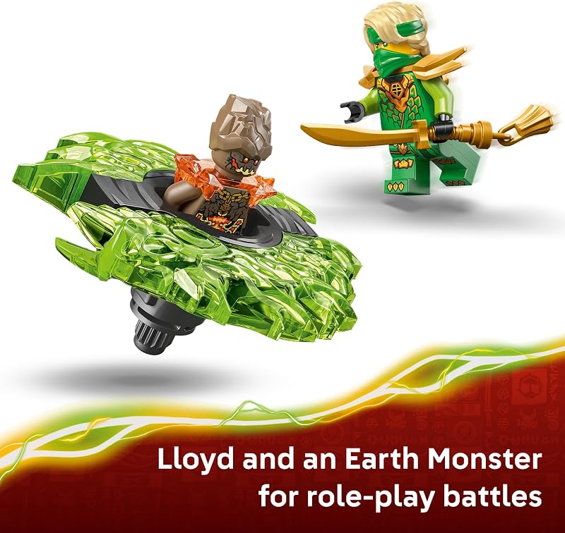 LEGO NINJAGO Loyd vs Earth Monster Spinner Juguete de construcción para niños y niñas figuras de juguete ninja y juego para niños a partir de 6 años Incluye 2 minifiguras para juego de simulación Idea de regalo para cumpleaños 71850