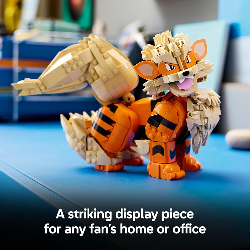LEGO Pokémon Arcanine 72160 Collectible Building Set for Adults Ages 18 Posable Pokémon Model Kit for Display Bedroom Desk or Book Shelf Decor