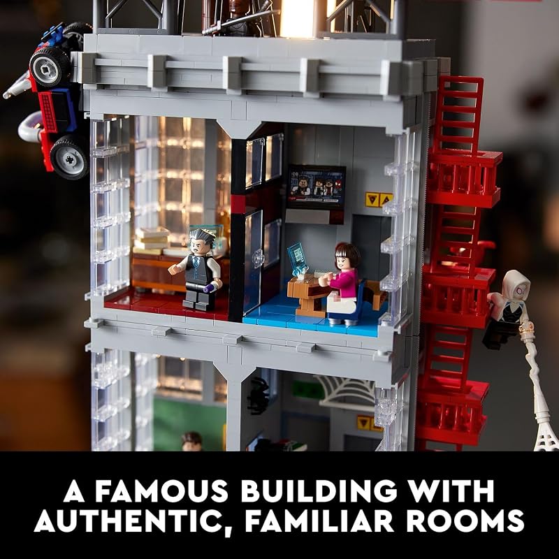 LEGO Marvel Spider Man Daily Bugle Building Sets for Adults Display as Office or Book Shelf Decor Gifts for Christmas 25 Minifigures 76178
