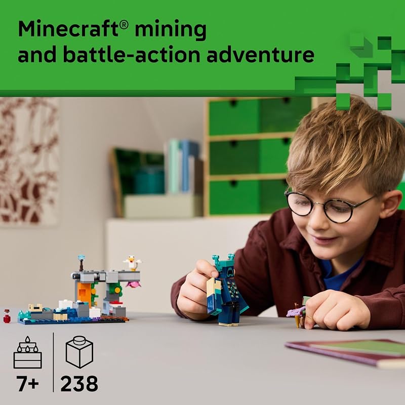 LEGO Minecraft The Warden Encounter Kids Toy Collectible Building Set for Boys and Girls 7 with Silent Ranger Minifigure Great Birthday Gift for Gamers and Kids Who Love Minecraft Toys 21274