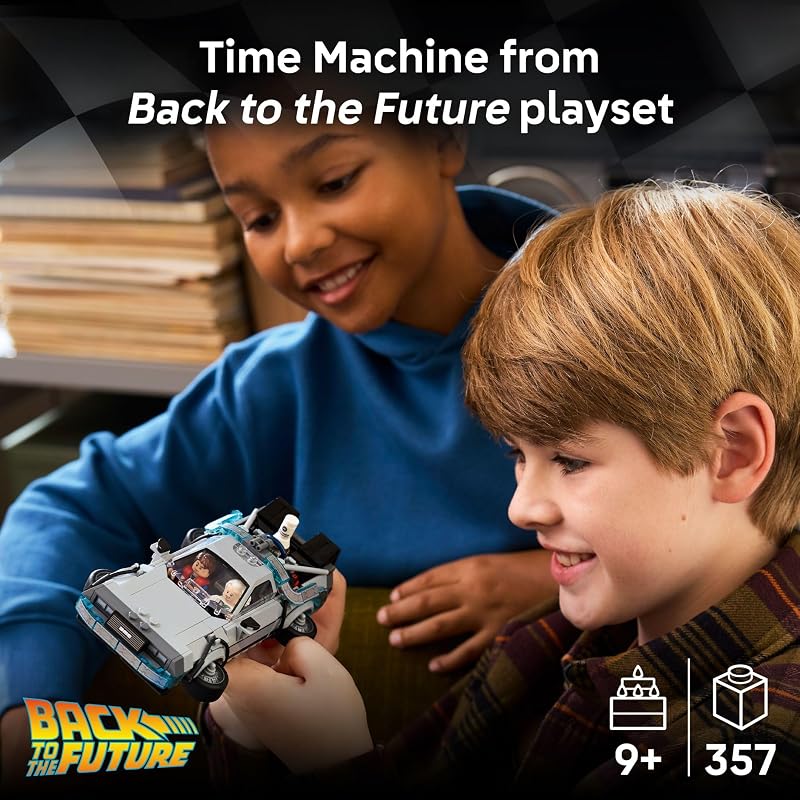 LEGO Speed Champions Time Machine from Back to The Future Building Toy for Kids Pretend Play Display Car Toy W 2 Build Modes for Boys Girls Ages 9 Gift for Birthdays 77256