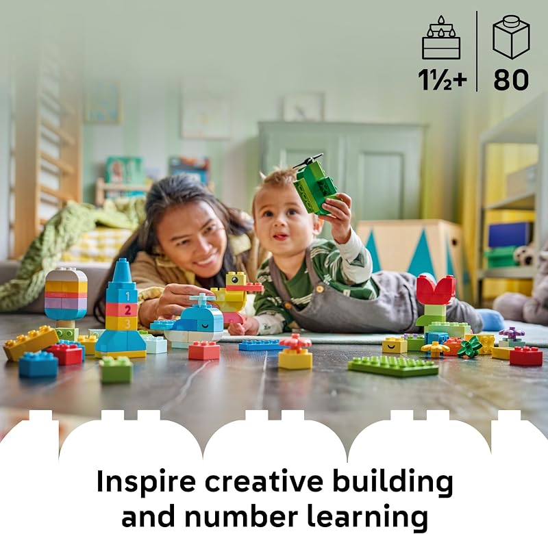 LEGO DUPLO Classic Colorful Creative Box 10479 Building Toys for Toddlers Ages 15 Sturdy Build for Pretend Play Develops Fine Motor Skills 80 pieces Gift Idea