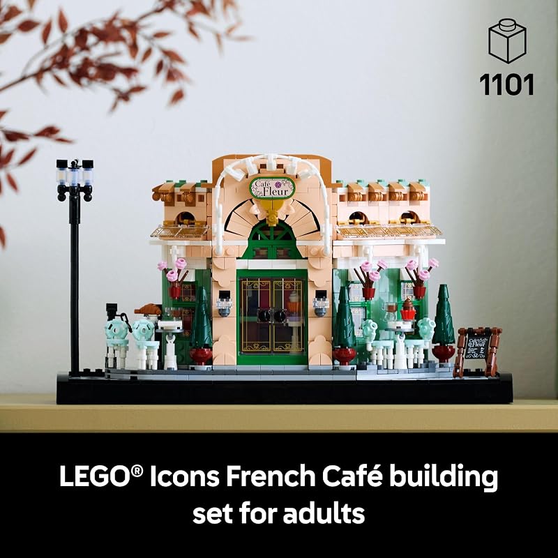 LEGO Icons French Café Paris Building Kit DIY Set for Adults Collectible Bedroom and Home Decor Display for Home or Office Gift for Birthdays 10362
