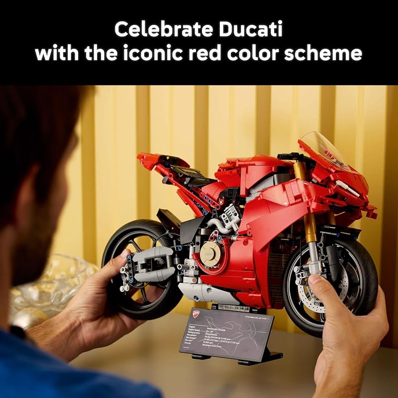 LEGO Technic Ducati Panigale V4 S Motorcycle Toy Building Set for Adults Men Women Ages 18 Gift for Birthdays 42202