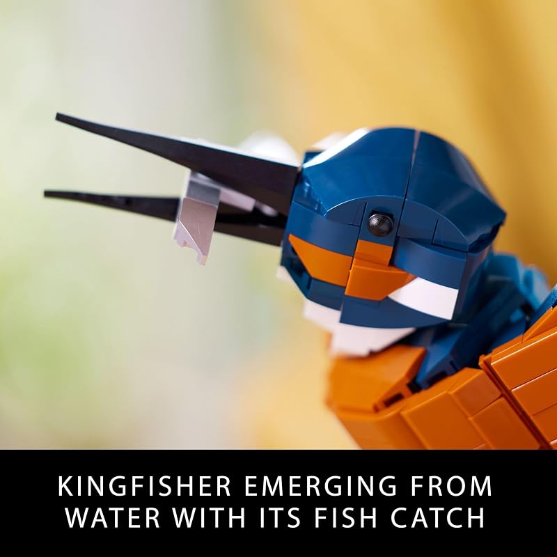 LEGO Icons Kingfisher Bird Model Creative Set for Adults to Build and Display Relaxing Project for Bird Lovers Enthusiasts Ideal Gift for Home and Office Décor 10331