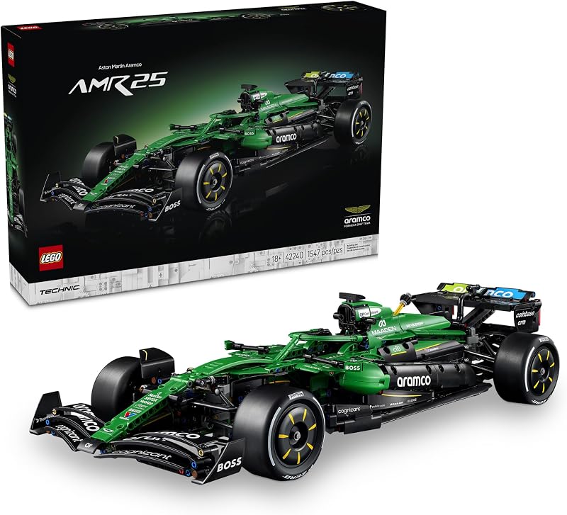LEGO Technic Aston Martin Aramco AMR25 F1 Car Juego de construcción para adultos mayores de 18 años Kit de modelo de automóvil con características detalladas Decoración de dormitorio o