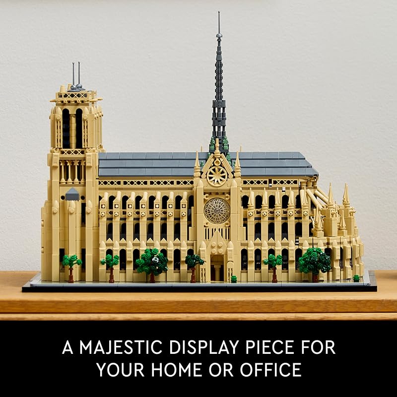 LEGO Architecture Notre Dame de Paris Replica Architectural Model Kit Collectible Building Set for Adults Build and Display Souvenir Gift Idea for Lovers of History Travel and Art 21061