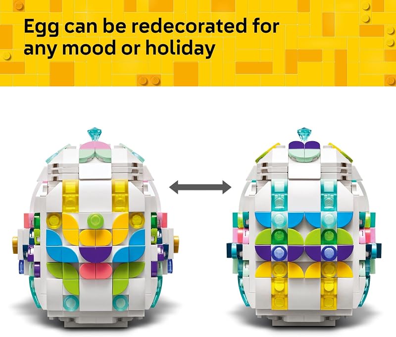 LEGO Decorative Easter Egg Building Toy for Girls Boys Springtime Craft Activity for Kids Ages 8 Basket Stuffer or Gift Idea for Easter Birthdays Special Occasions 40816