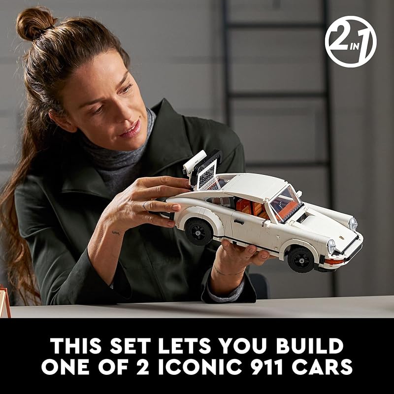 LEGO Icons Porsche 911 10295 Juego de construcción Turbo Targa coleccionable kit de modelo de coche de carreras Porsche 2 en 1 para adultos y adolescentes idea de regalo