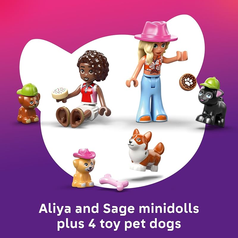 LEGO Friends Dog Treats Bakery Building Toy for Girls Boys Pretend Play Set for Kids Ages 6 W Aliya Sage Minidolls 2 Toy Dog Figures Accessories Gift Idea for Birthdays 42677