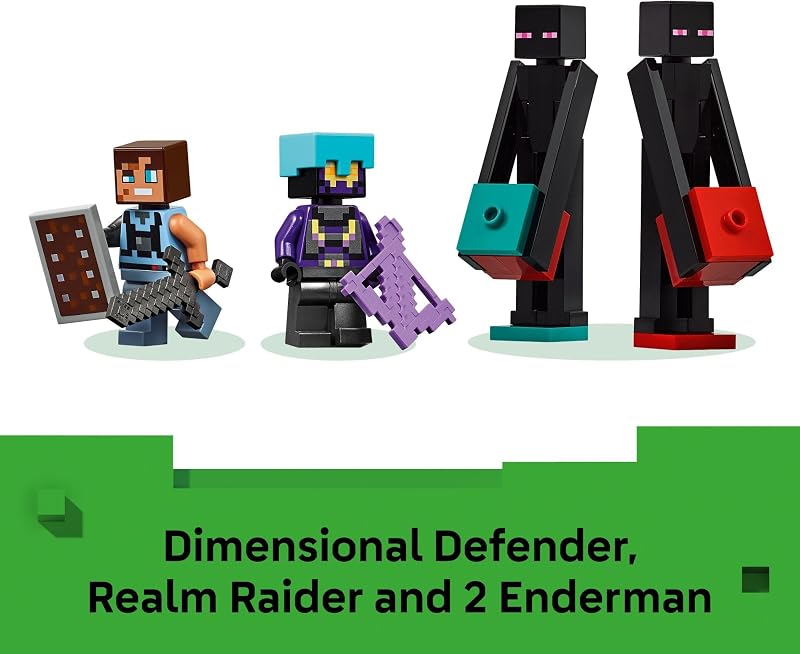 LEGO Minecraft The Enderman Tower Building Toy for Boys Girls Video Game Building Set for Kids Ages 9 2 Toys in 1 for Player Vs Player Pretend Play Gift Idea for Gamers 21279