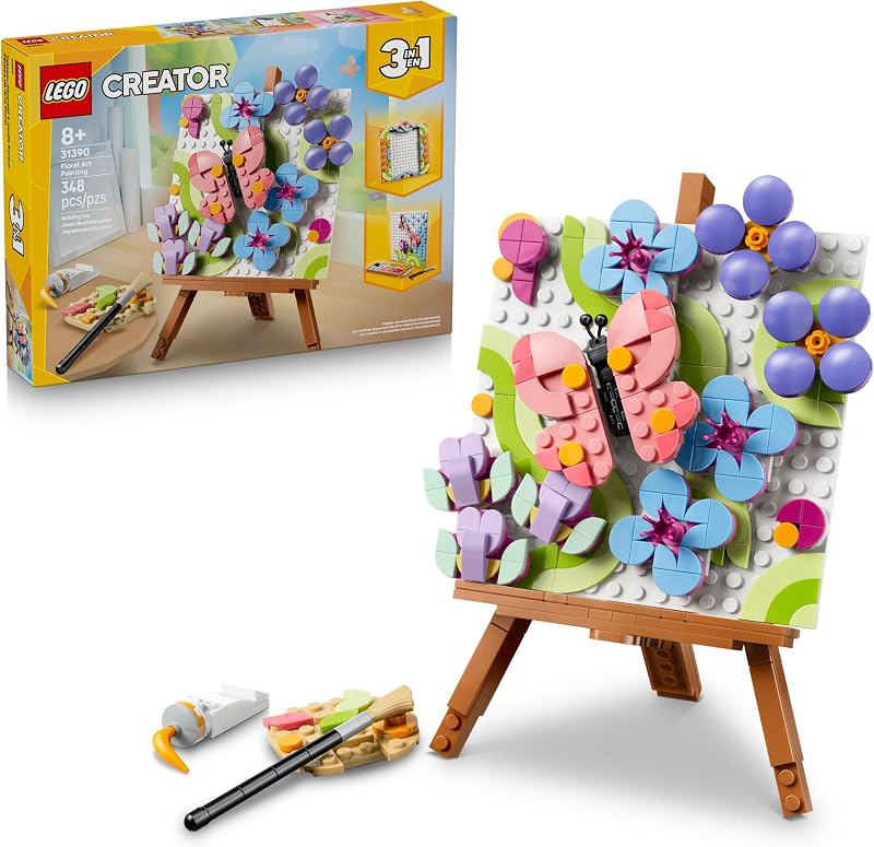 LEGO Creator 3 in 1 Floral Art Decor Painting 31390 Birthday Gifts for Girls Boys Building Toy Ages 8 3 Building Options Bedroom or Desk Decor 348 pieces
