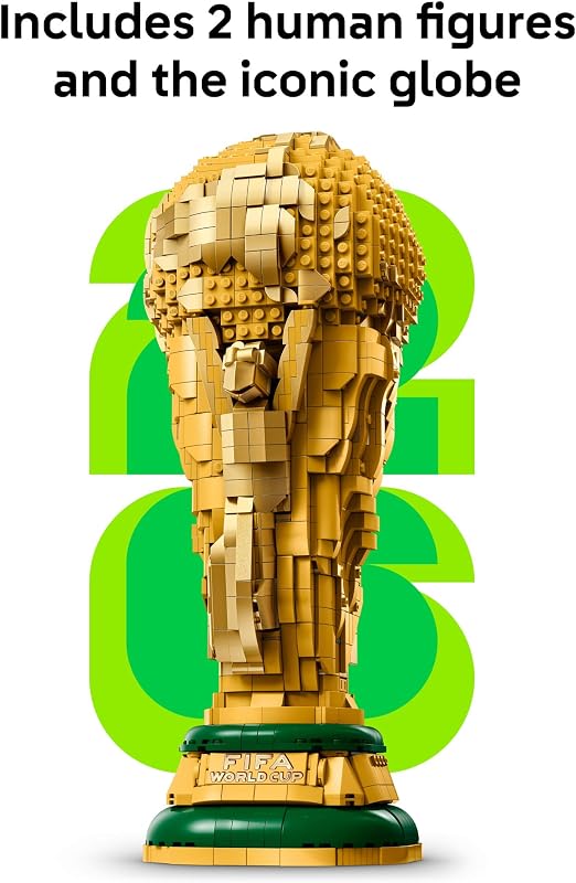 LEGO Editions FIFA World Cup Official Trophy Building Set Kit for Display in Bedroom Home Office Book Shelf Soccer Fans Collectible W World Cup 2026 Minifigure Gift for Birthdays 43020