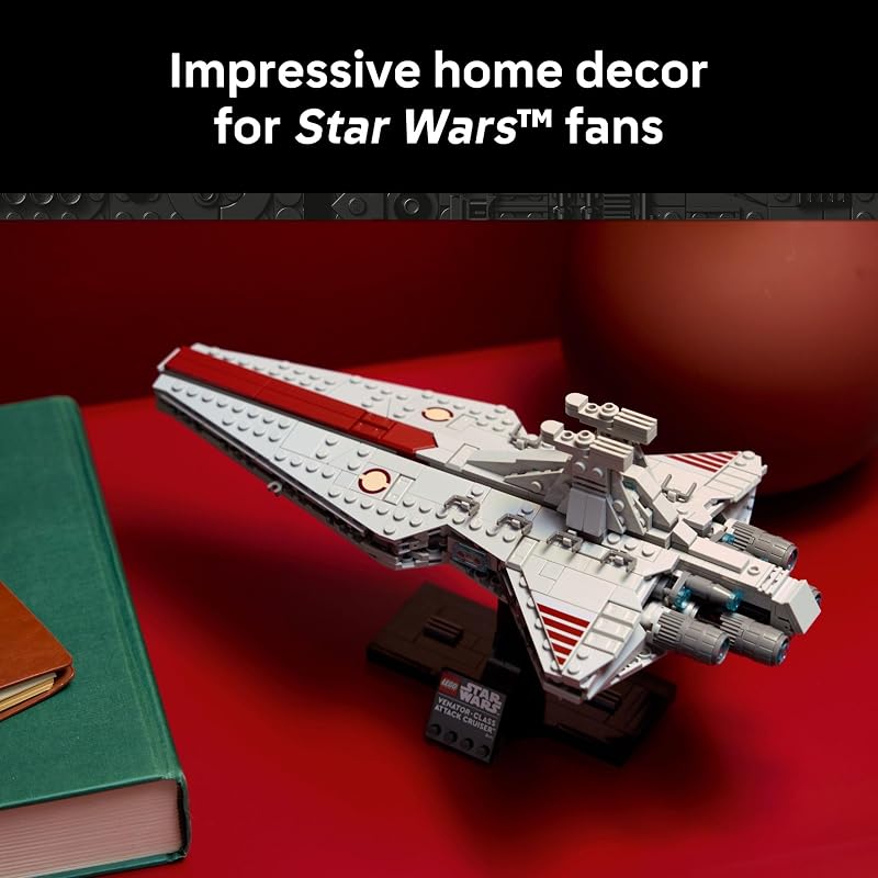 LEGO Star Wars Venator Class Attack Cruiser Building Set for Adults Men Women Ages 18 Movie Collectible Room Decor for Office Bedroom or Book Shelf Gift Idea for Birthdays 75441