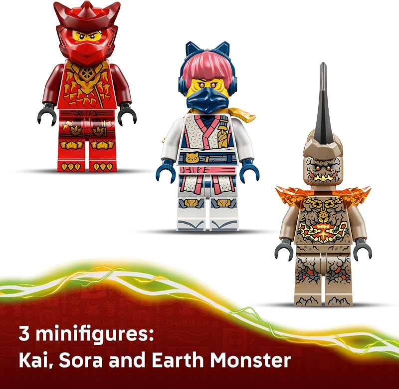 LEGO NINJAGO Kais Dragon Mech Battle Pack Building Toy for Boys Girls Kids Ages 6 Poseable Dragon Figure 3 Character Minifigures for Pretend Play Gift Idea for Birthdays 71851