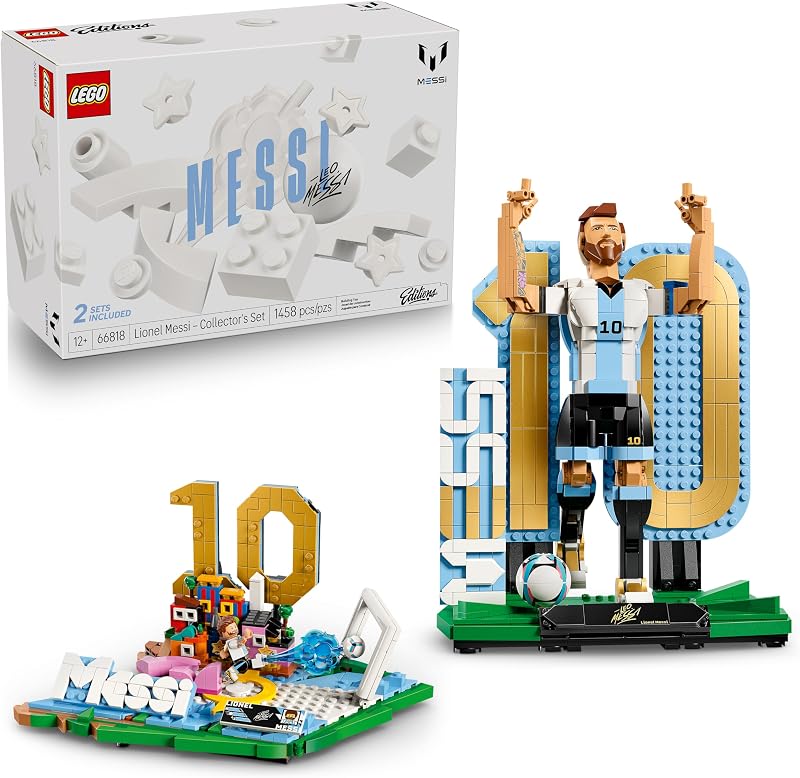 LEGO Editions Lionel Messi Collectors Set Co Pack Building Toy for Kids Soccer Collectible Sports Décor for Boys Girls Ages 12 Gift Idea for Soccer Fans 66818