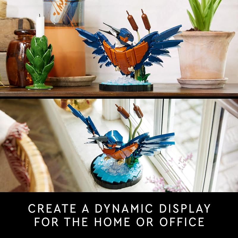 LEGO Icons Kingfisher Bird Model Creative Set for Adults to Build and Display Relaxing Project for Bird Lovers Enthusiasts Ideal Gift for Home and Office Décor 10331