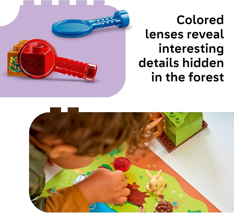 LEGO DUPLO Town Discovery Forest with Wild Animals 10480 Preschool Building Toys for Toddlers Ages 3 Sturdy Build for Pretend Play Fine Motor Skills 131 pieces Gift Idea