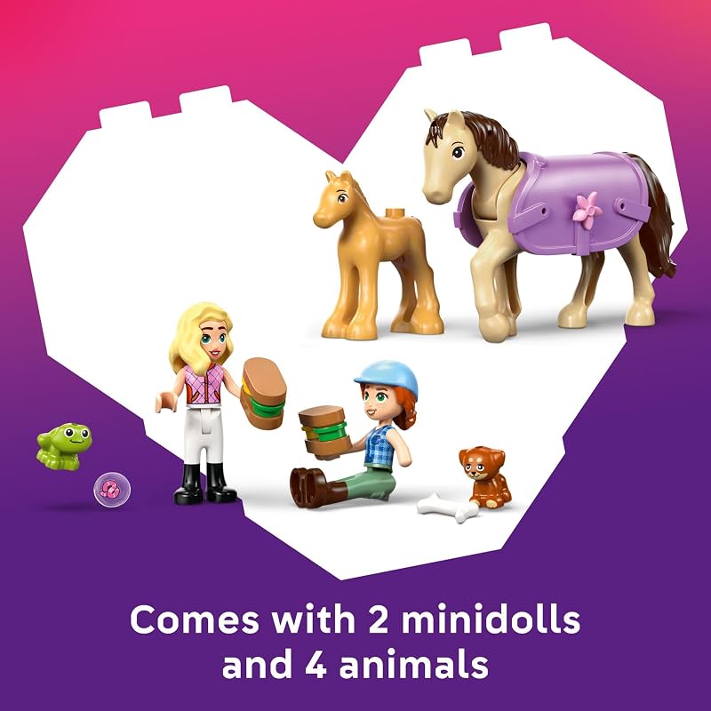 LEGO Friends Horse Baby Foal Trailer Building Toy for Girls Boys Pretend Play Set for Kids Ages 7 W Autumn Matilde Minidolls Toy Animals Accessories Gift Idea for Birthdays 42695