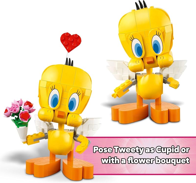 LEGO Looney Tunes Sweetheart Tweety Bird Building Toy for Adults Kids Tweety Figure W Display Pedestal Accessories for Girls Boys Ages 12 Gift for Looney Tunes Fans 40824