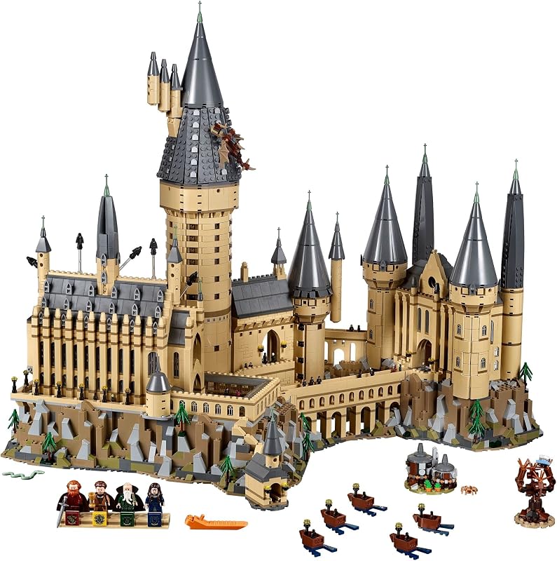 LEGO Harry Potter Hogwarts Castle 71043 Building Set Model Kit with Minifigures Featuring Wand Boats and Spider Figure Gryffindor and Hufflepuff Accessories Collectible for Adults and Teens