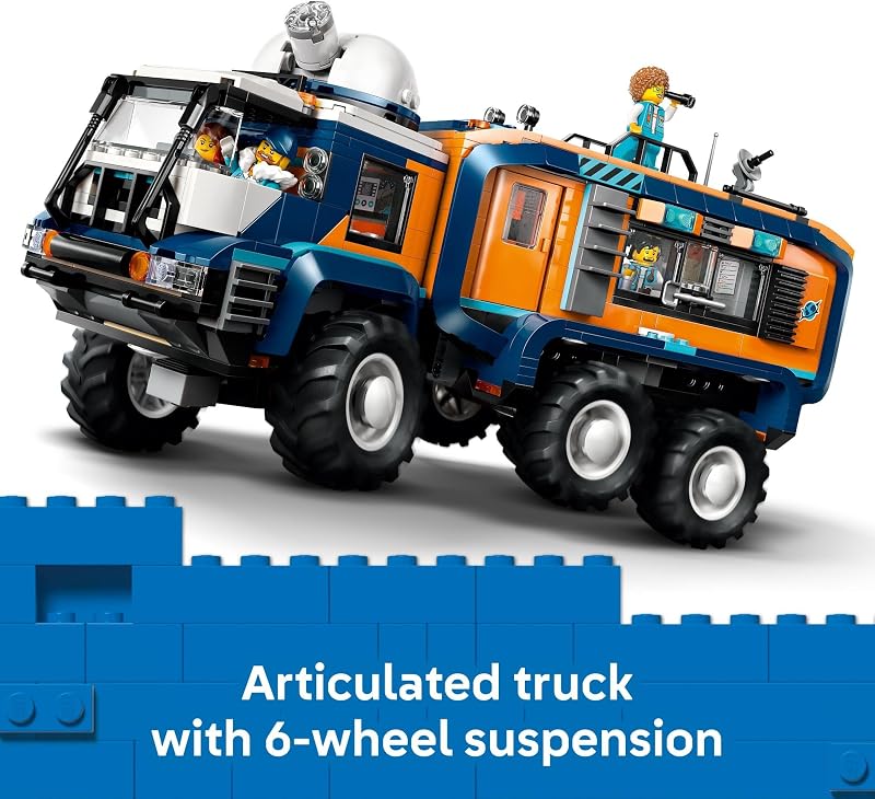 LEGO City Arctic Explorer Science Lab Truck Building Toy STEM Pretend Play Set for Boys Girls Ages 8 Buildable Toy Truck for Kids W 5 Minifigures Gift Idea for Birthdays 60471