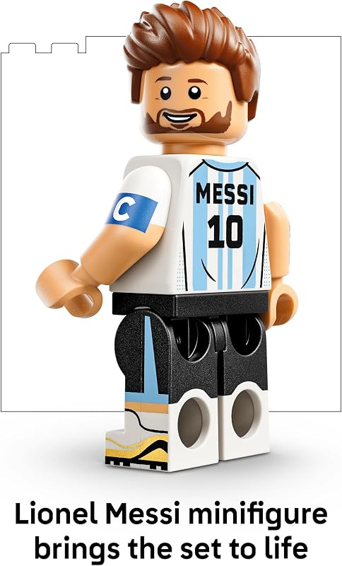 LEGO Editions Lionel Messi Soccer Highlights Building Set for Boys Girls Ages 10 Collectible Soccer Gift with Plaque Kids Bedroom or Shelf Decor 43011