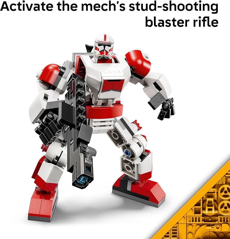 LEGO Star Wars Clone Shock Trooper Mech Building Toy for Boys Girls Poseable Star Wars Figure W Pretend Play Blaster Stud Shooter for Kids Fans Ages 6 Gift Idea for Birthdays 75448